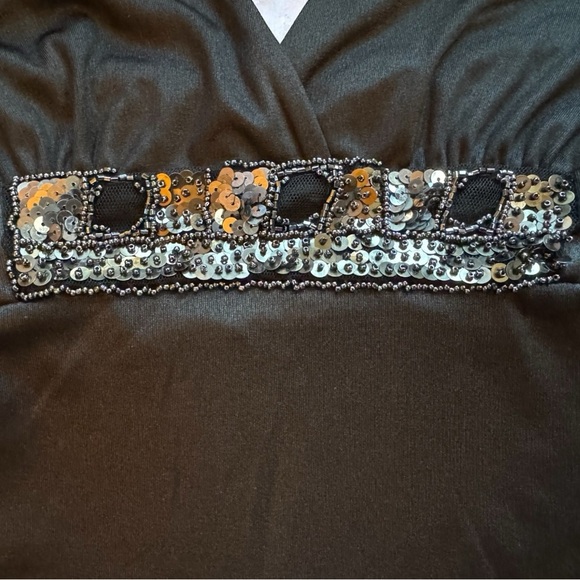 Y2K Vintage GUESS Jeans Black Halter Top – Sequin Beaded Partywear – XS - Picture 4 of 8